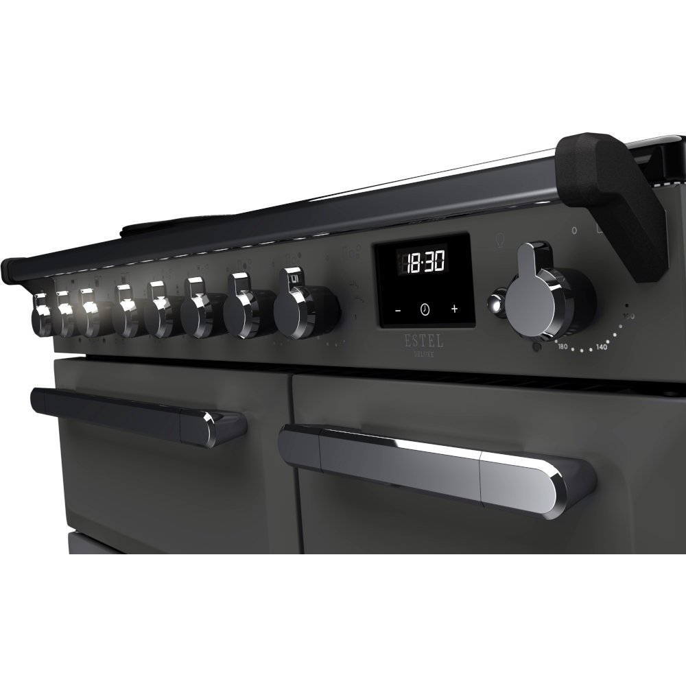 Rangemaster ESDL90EIPSLT/CM1 90cm Induction Range Cooker Estel Deluxe Slate / Chrome, A Rated