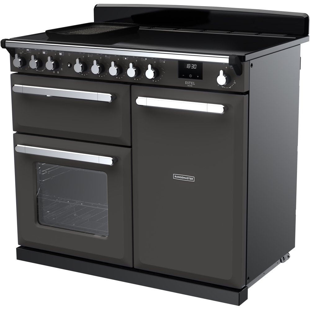Rangemaster ESDL100EIPSLT/CM1 100cm Induction Range Cooker Estel Deluxe Slate / Chrome, A Rated