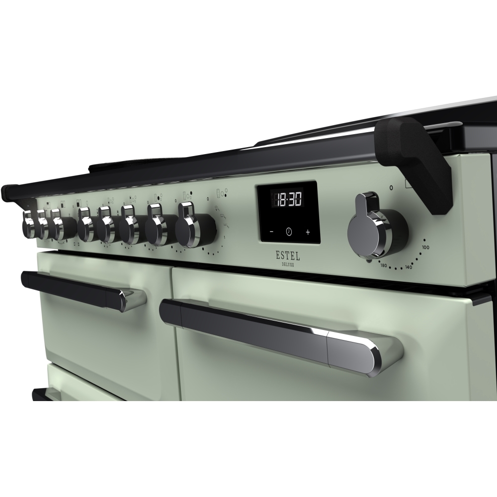 Rangemaster ESDL100EIPMNT/CM1 100cm Induction Range Cooker Estel Deluxe Mint / Chrome, A Rated