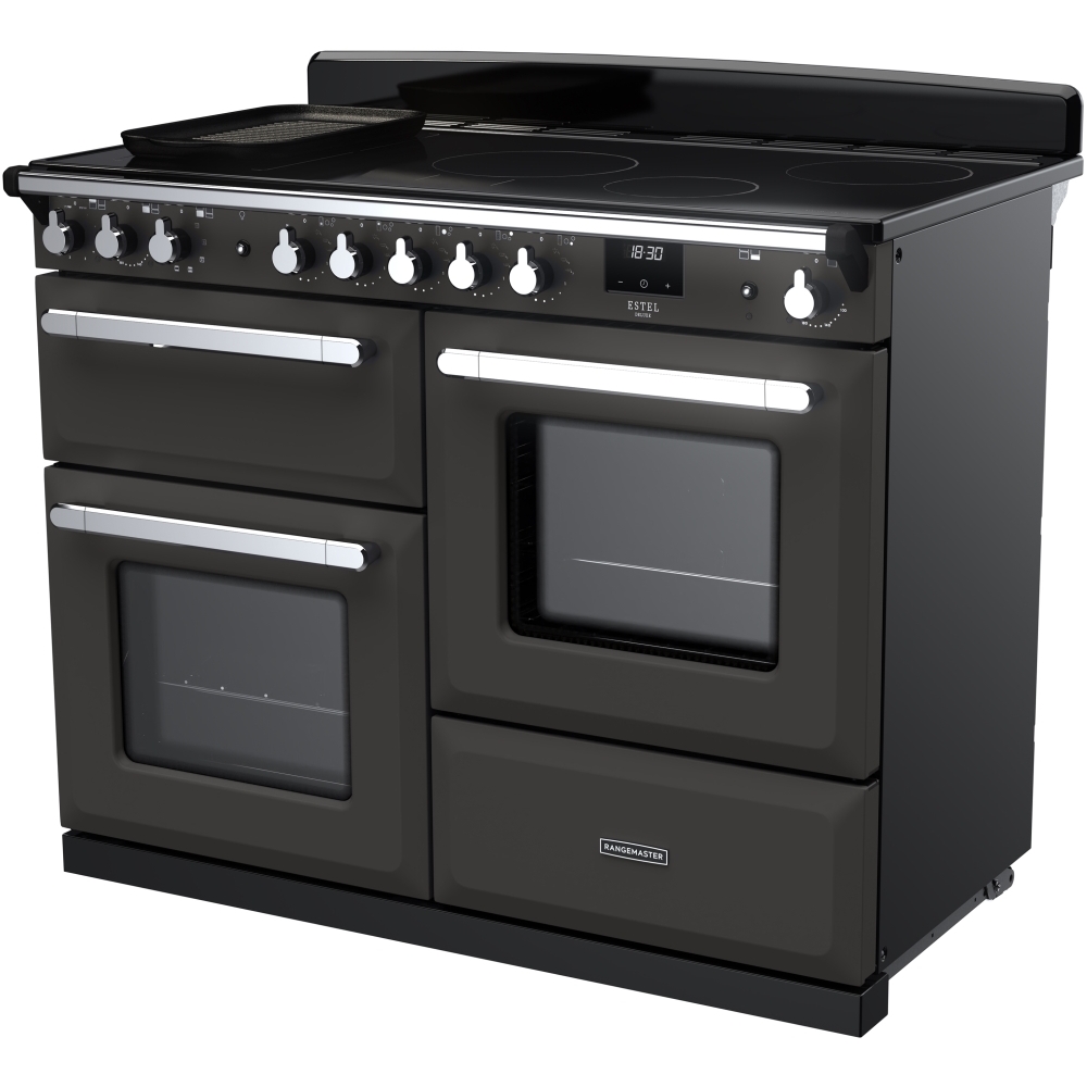 Rangemaster ESDLO110EIPSLT/CM1 110cm Induction Range Cooker Estel Deluxe Slate / Chrome, A Rated