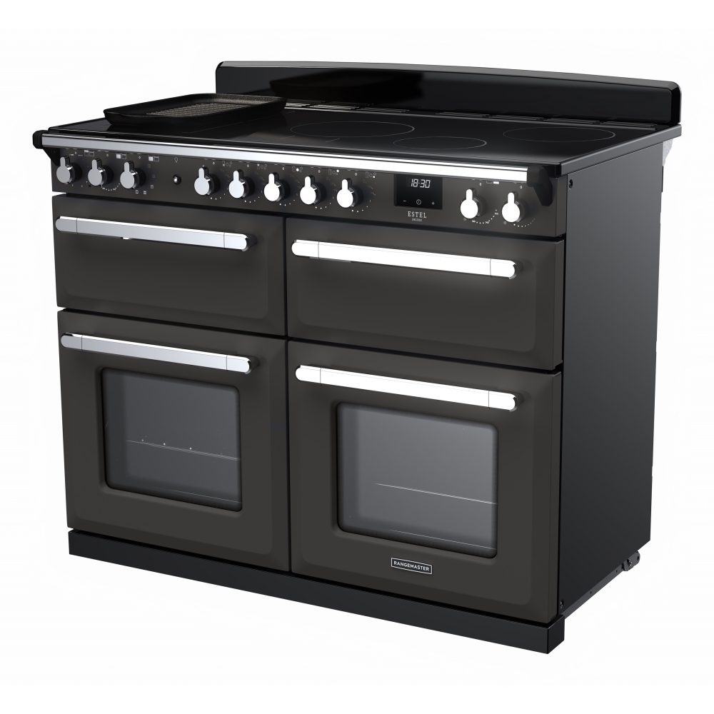 Rangemaster ESDLB110EIPSLT/CM1 110cm Induction Range Cooker Estel Deluxe Slate / Chrome, A Rated