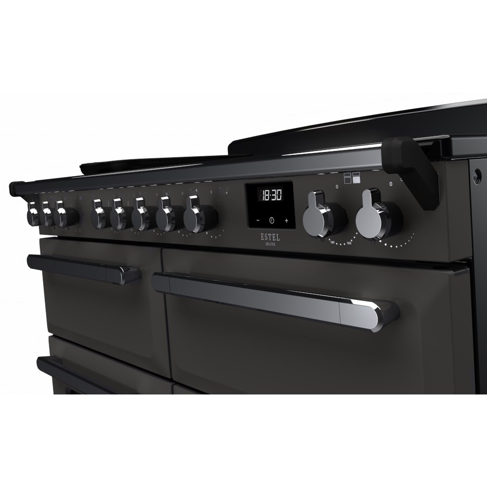 Rangemaster ESDLB110EIPSLT/CM1 110cm Induction Range Cooker Estel Deluxe Slate / Chrome, A Rated