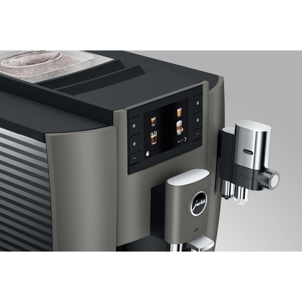 Jura E8 dark inox Coffee Machine, Grey (15583) Marks Electrical