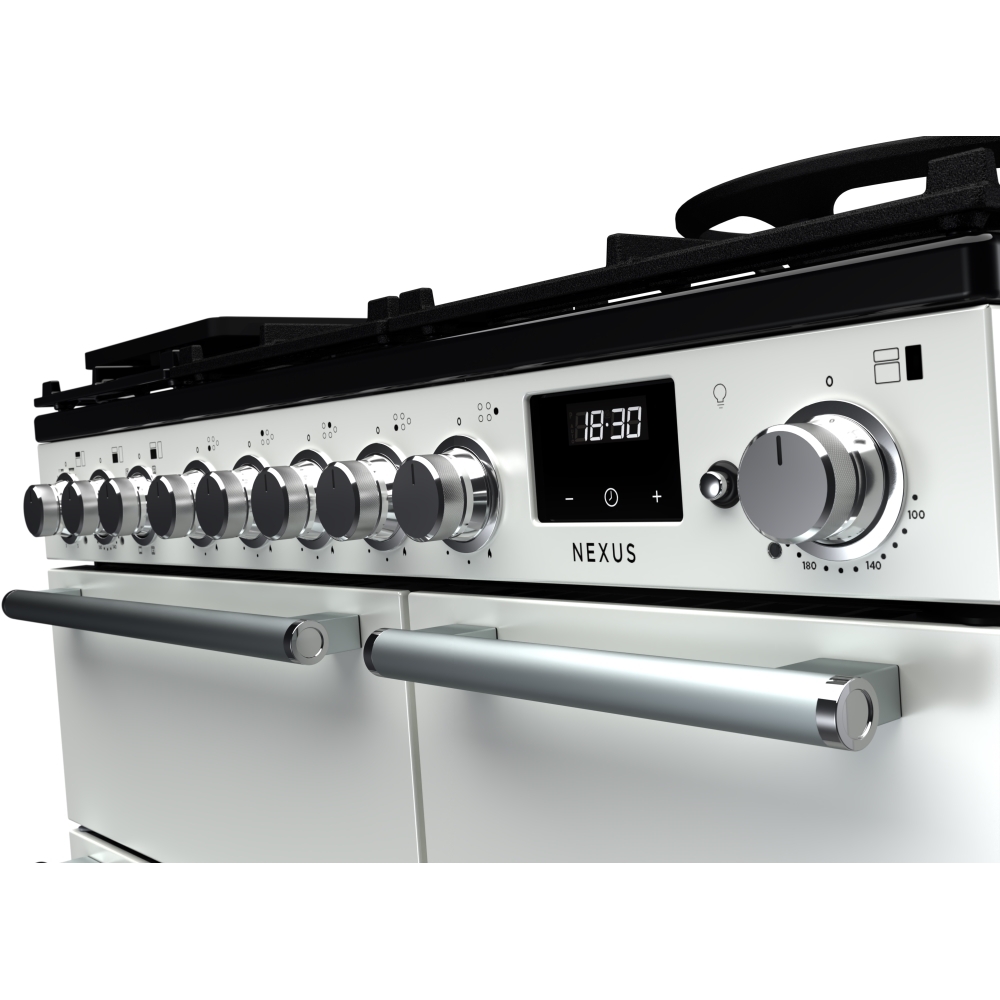 Rangemaster NEX90DFPWHT/CM1 90cm Dual Fuel Range Cooker