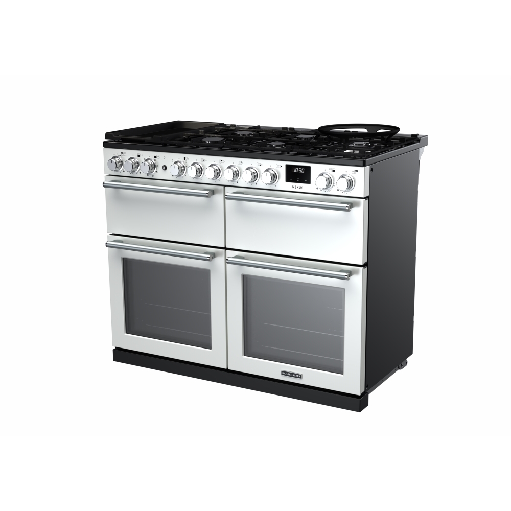 Rangemaster NEXB110DFPWHT/CM1 110cm Dual Fuel Range Cooker