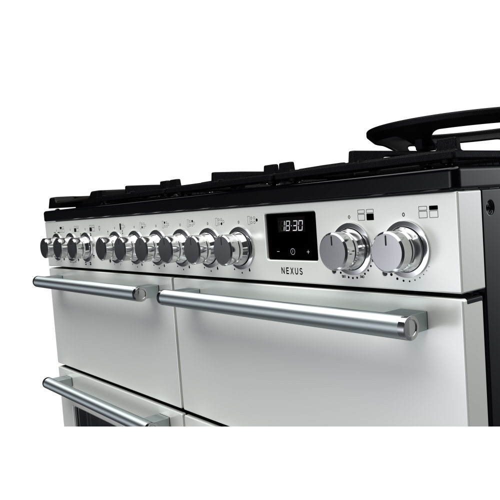 Rangemaster NEXB110DFPWHT/CM1 110cm Dual Fuel Range Cooker