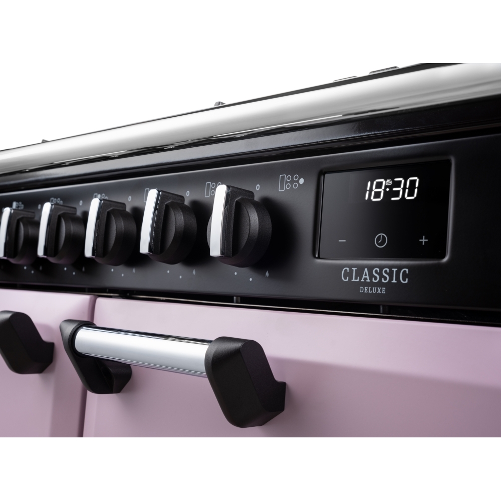 Rangemaster CLDLO110DFPHTH/CM1 110cm Dual Fuel Range Cooker Classic Deluxe Heather / Chrome, A Rated