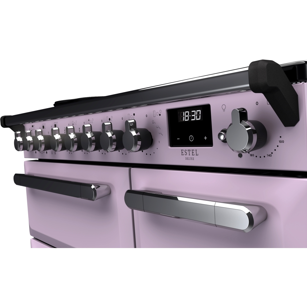Rangemaster ESDL90EIPHTH/CM1 90cm Induction Range Cooker Estel Deluxe Heather / Chrome, A Rated