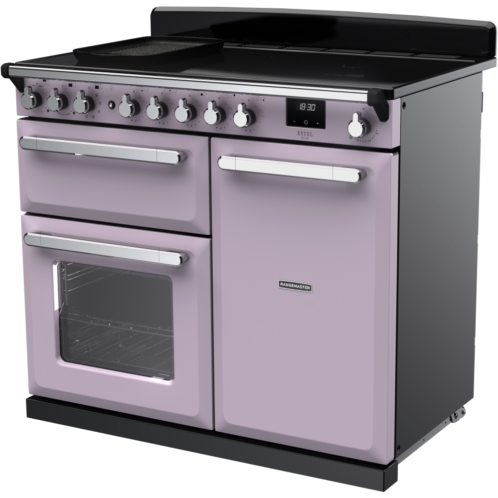 Rangemaster ESDL100EIPHTH/CM1 100cm Induction Range Cooker Estel Deluxe Heather / Chrome, A Rated