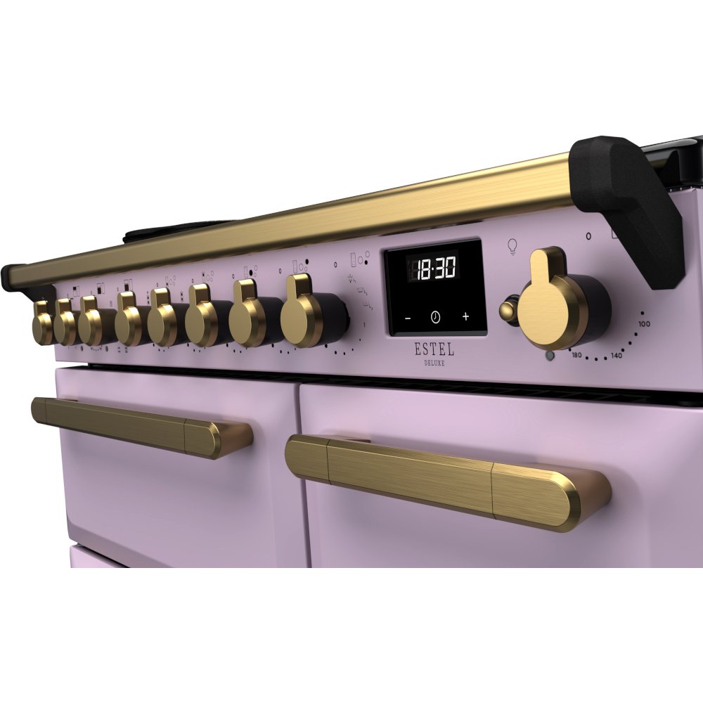 Rangemaster ESDL90EIPHTH/AB1 90cm Induction Range Cooker Estel Deluxe Heather / Antique Brass, A Rated