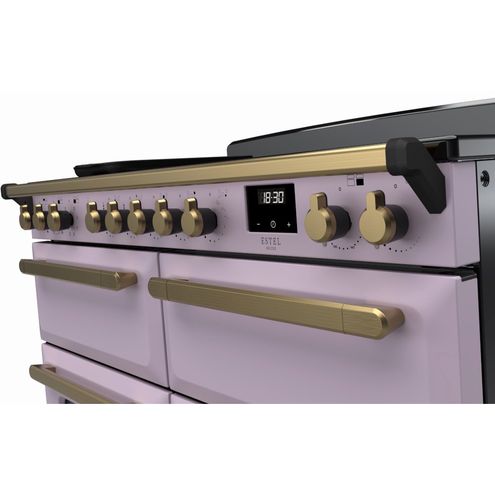 Rangemaster ESDLB110EIPHTH/AB1 110cm Induction Range Cooker Estel Deluxe Heather / Antique Brass, A Rated