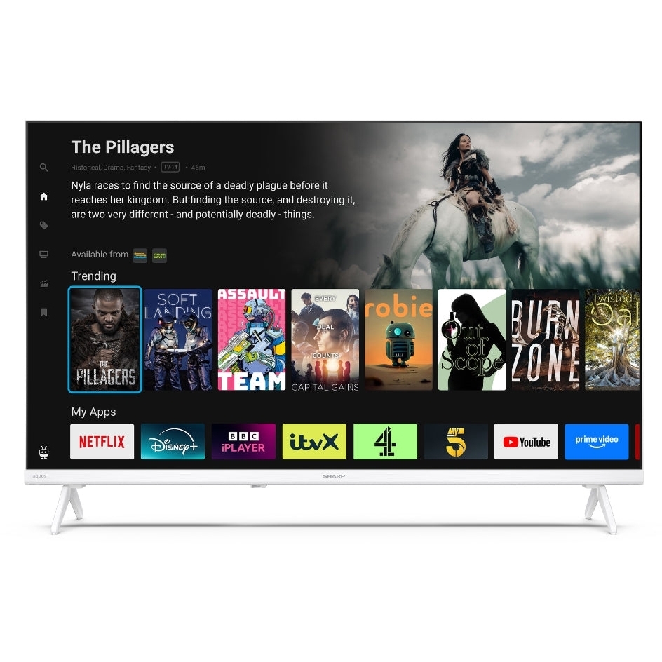 Sharp 1T-C32HE2245KW 32" LED Smart Television, HD Ready, White, E Rated