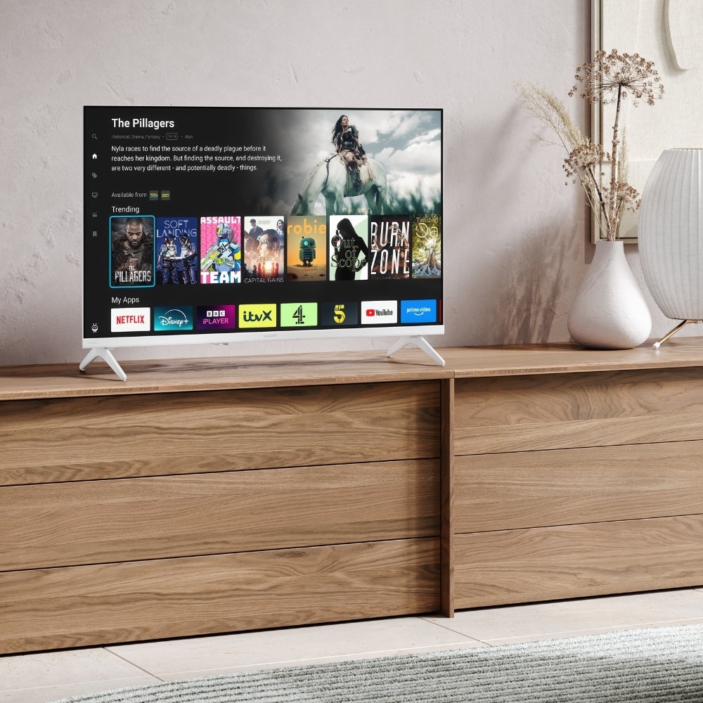 Sharp 1T-C32HE2245KW 32" LED Smart Television, HD Ready, White, E Rated