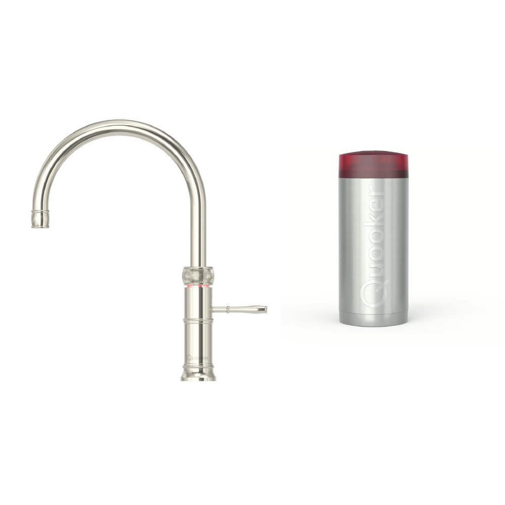 Quooker 2.2+CFRNIG 3 in 1 Classic Fusion Round Tap with COMBI+ Tank, Nickel