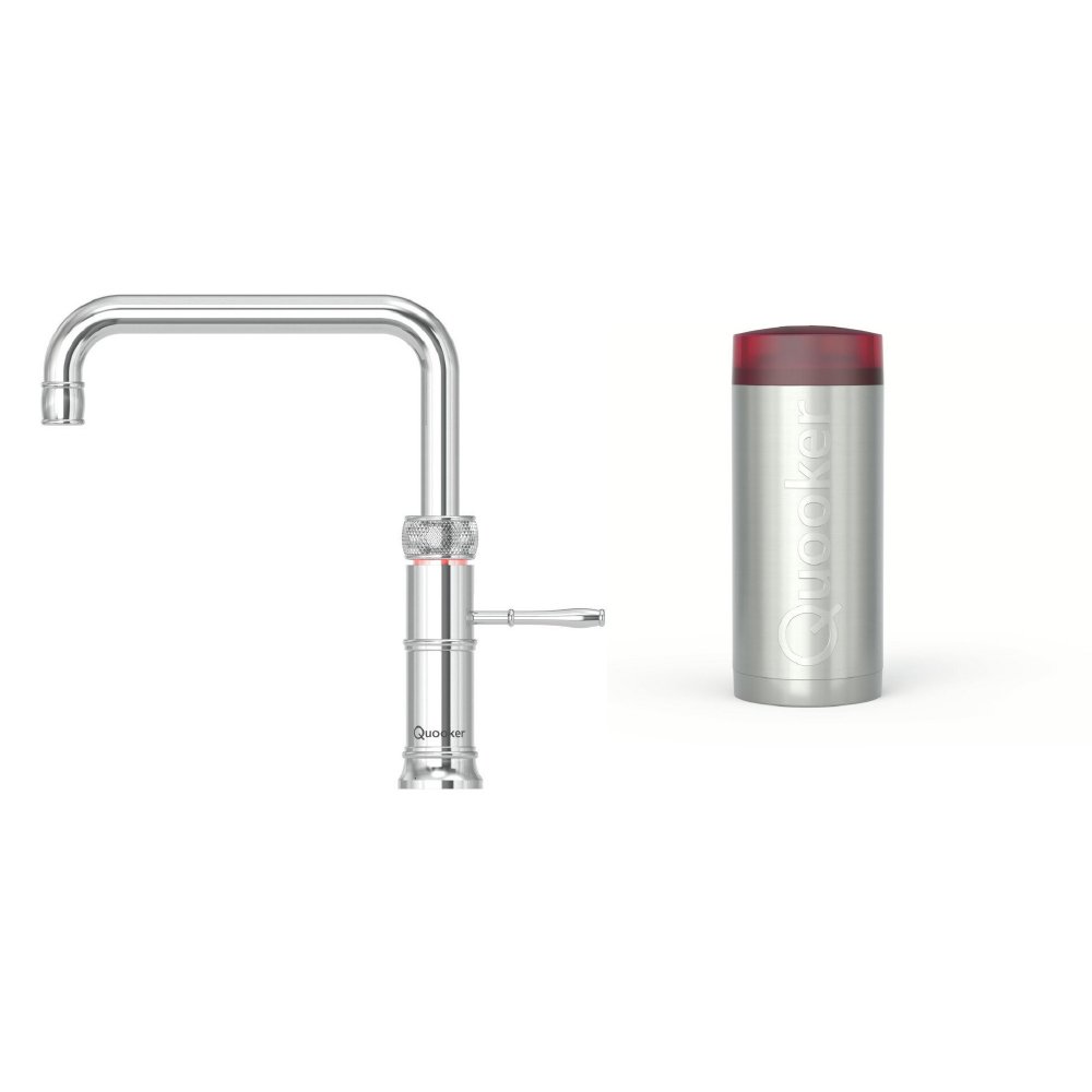 Quooker 2.2+CFSCHR 3 in 1 Classic Fusion Square Tap with COMBI+ Tank, Chrome