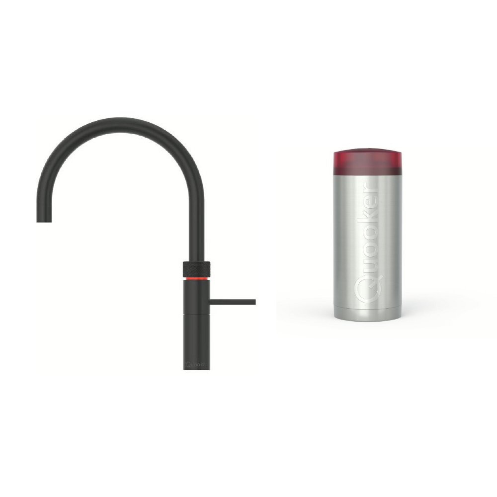 Quooker 2.2+FRBLK 3 in 1 Fusion Round Tap with COMBI+ Tank, Black