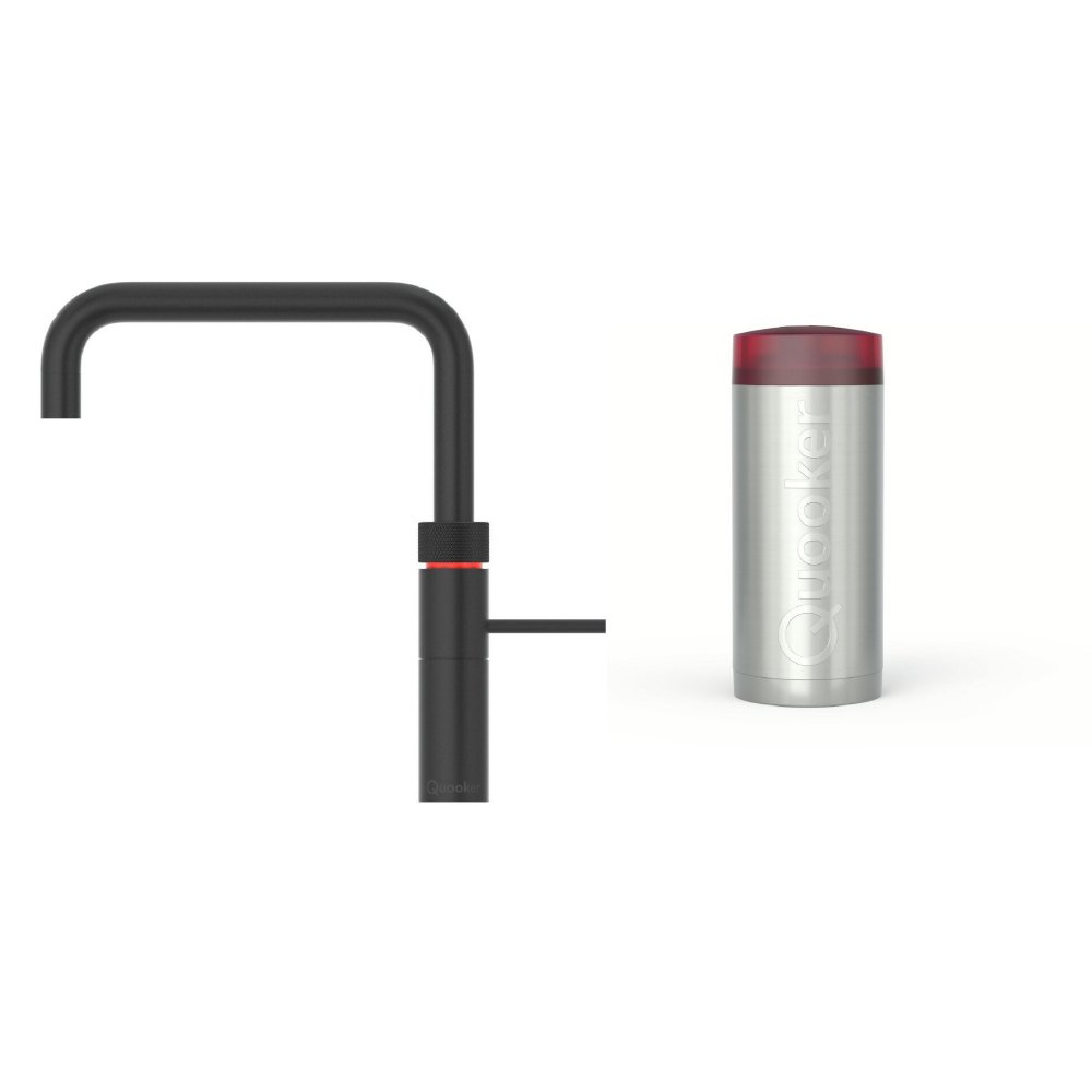 Quooker 2.2+FSBLK 3 in 1 Fusion Square Tap with COMBI+ Tank, Black
