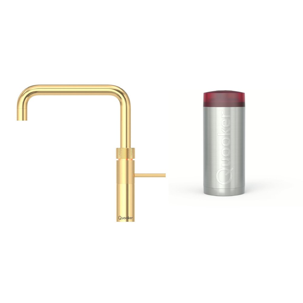 Quooker 2.2+FSGLD 3 in 1 Fusion Square Tap with COMBI+ Tank, Gold