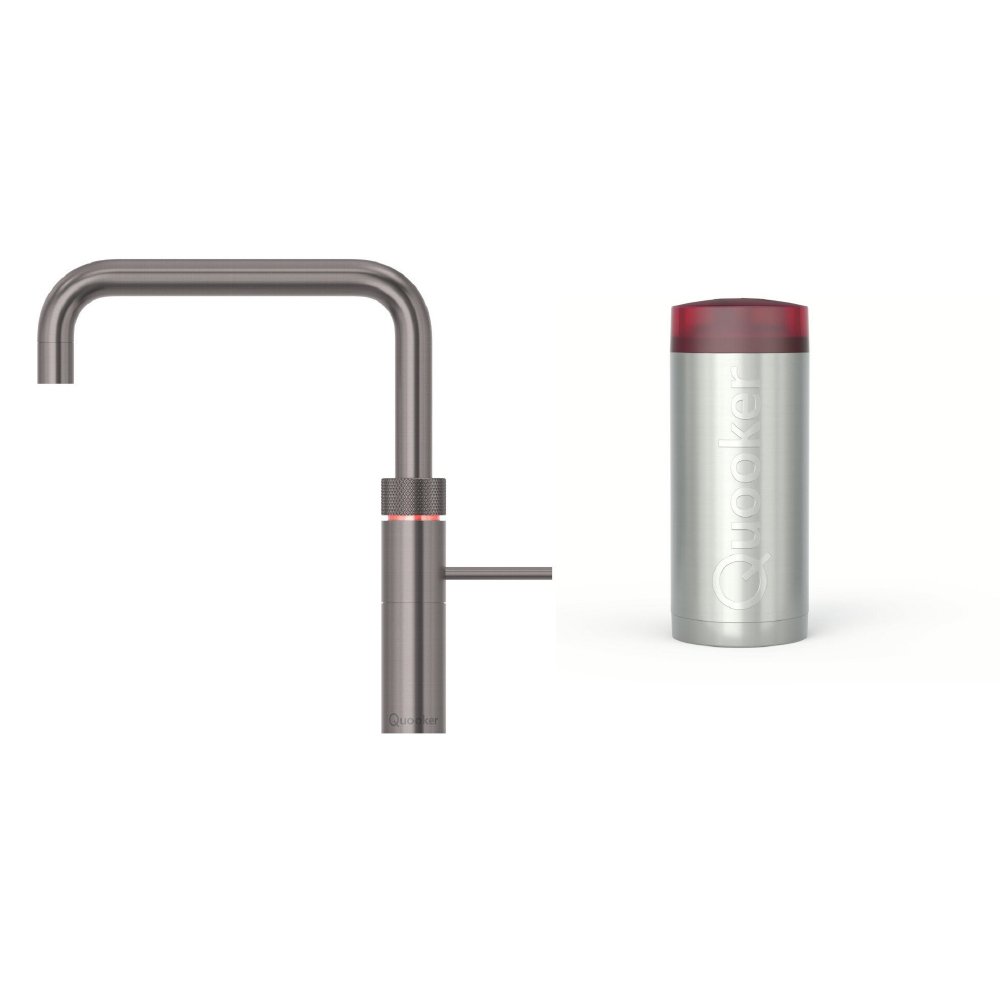 Quooker 2.2+FSGME 3 in 1 Fusion Square Tap with COMBI+ Tank, Gunmetal