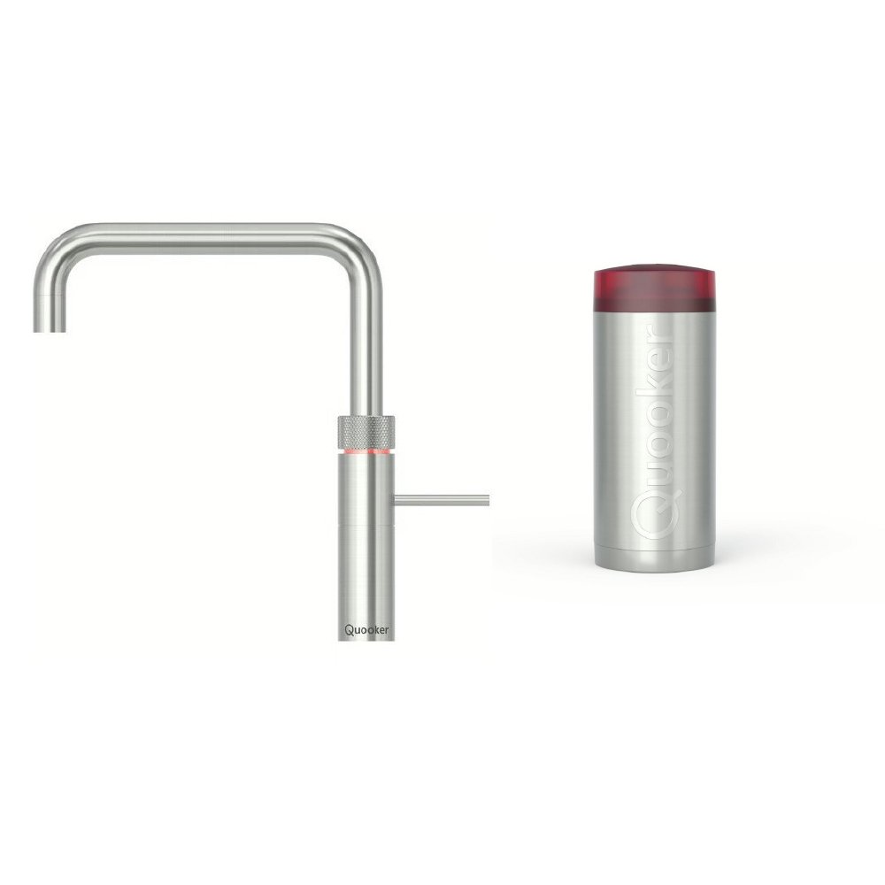 Quooker 2.2+FSRVS 3 in 1 Fusion Square Tap with COMBI+ Tank, Stainless Steel