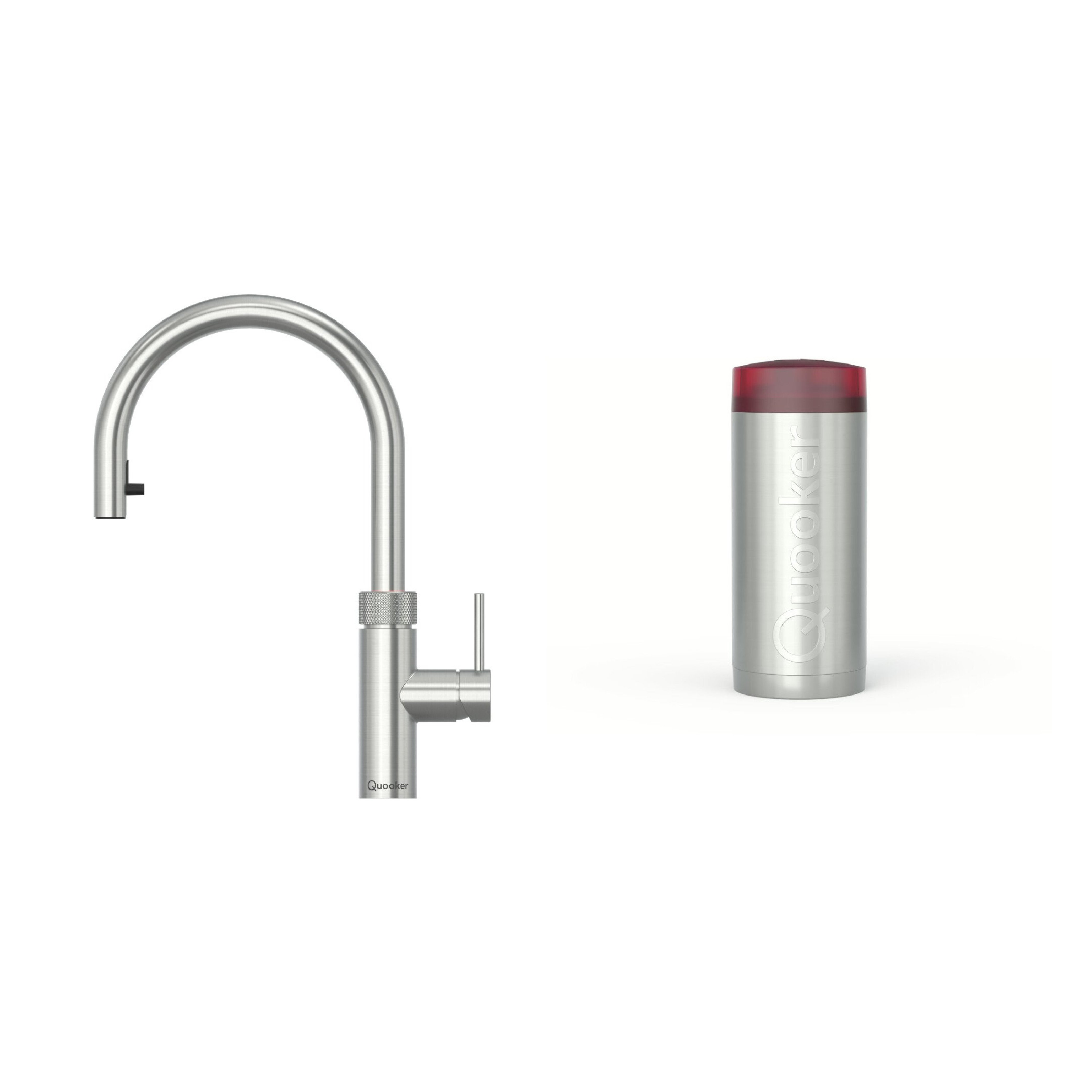 Quooker 2.2+XRRVS 3 in 1 Flex 2.0 Round Tap with COMBI+ Tank, Stainless Steel