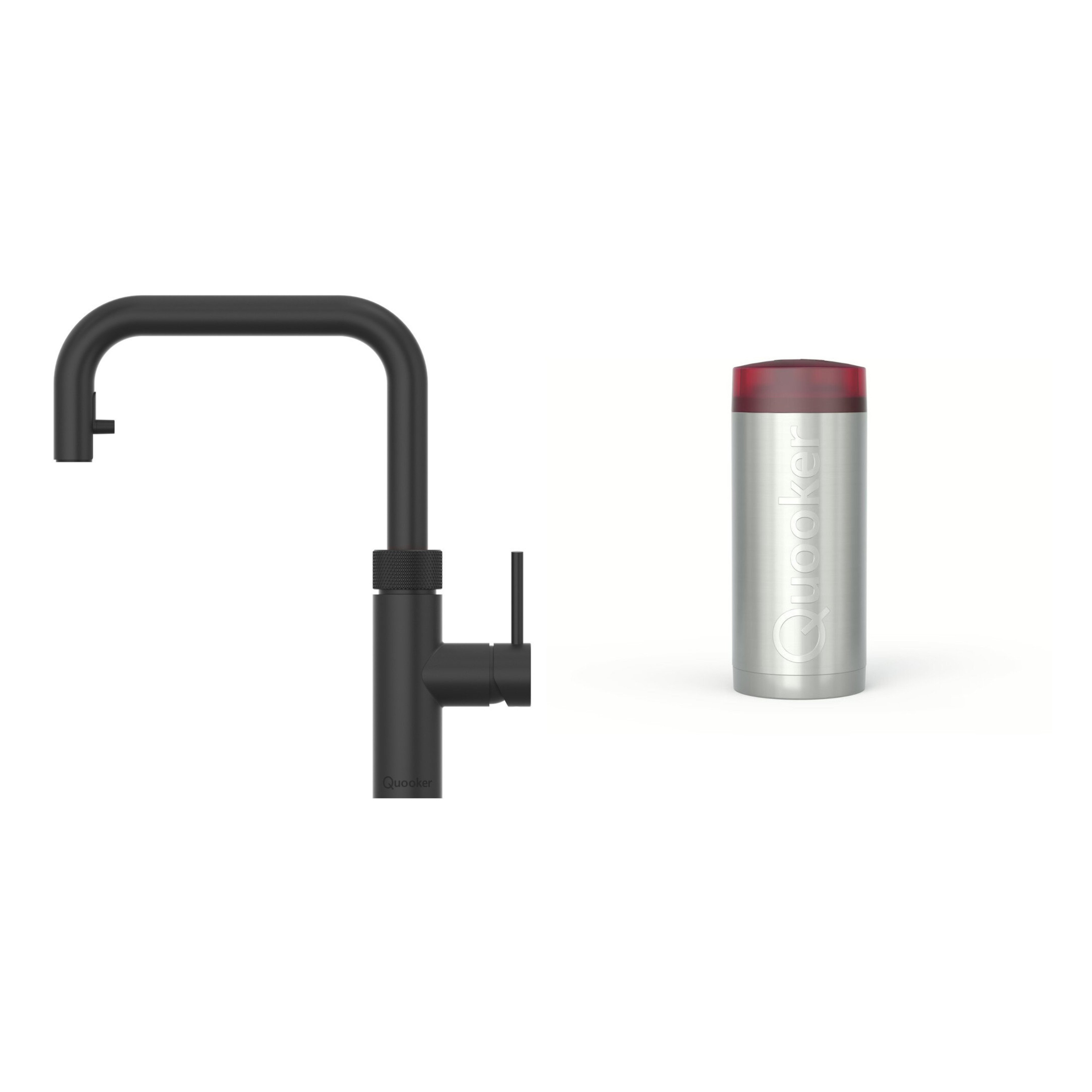 Quooker 2.2+XSBLK 3 in 1 Flex 2.0 Square Tap with COMBI+ Tank, Black