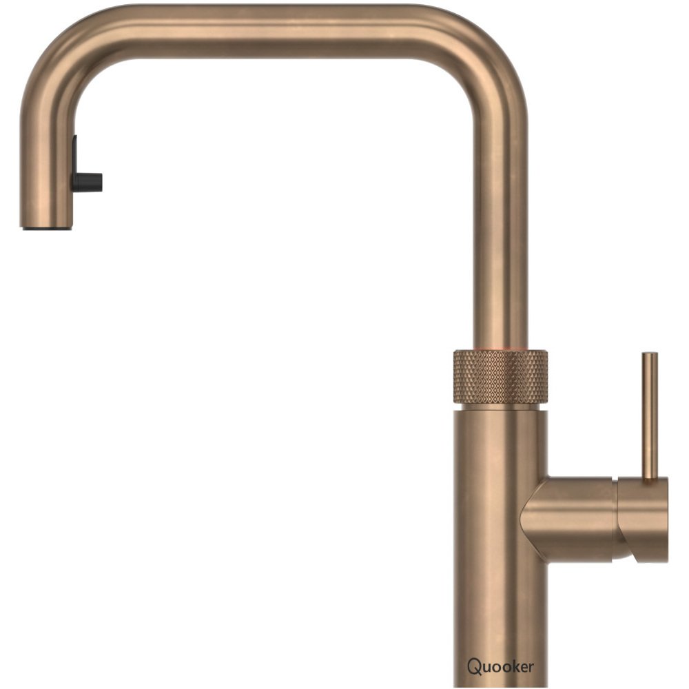 Quooker 2.2+XSPTB 3 in 1 Flex 2.0 Square Tap with COMBI+ Tank, Patinated Brass