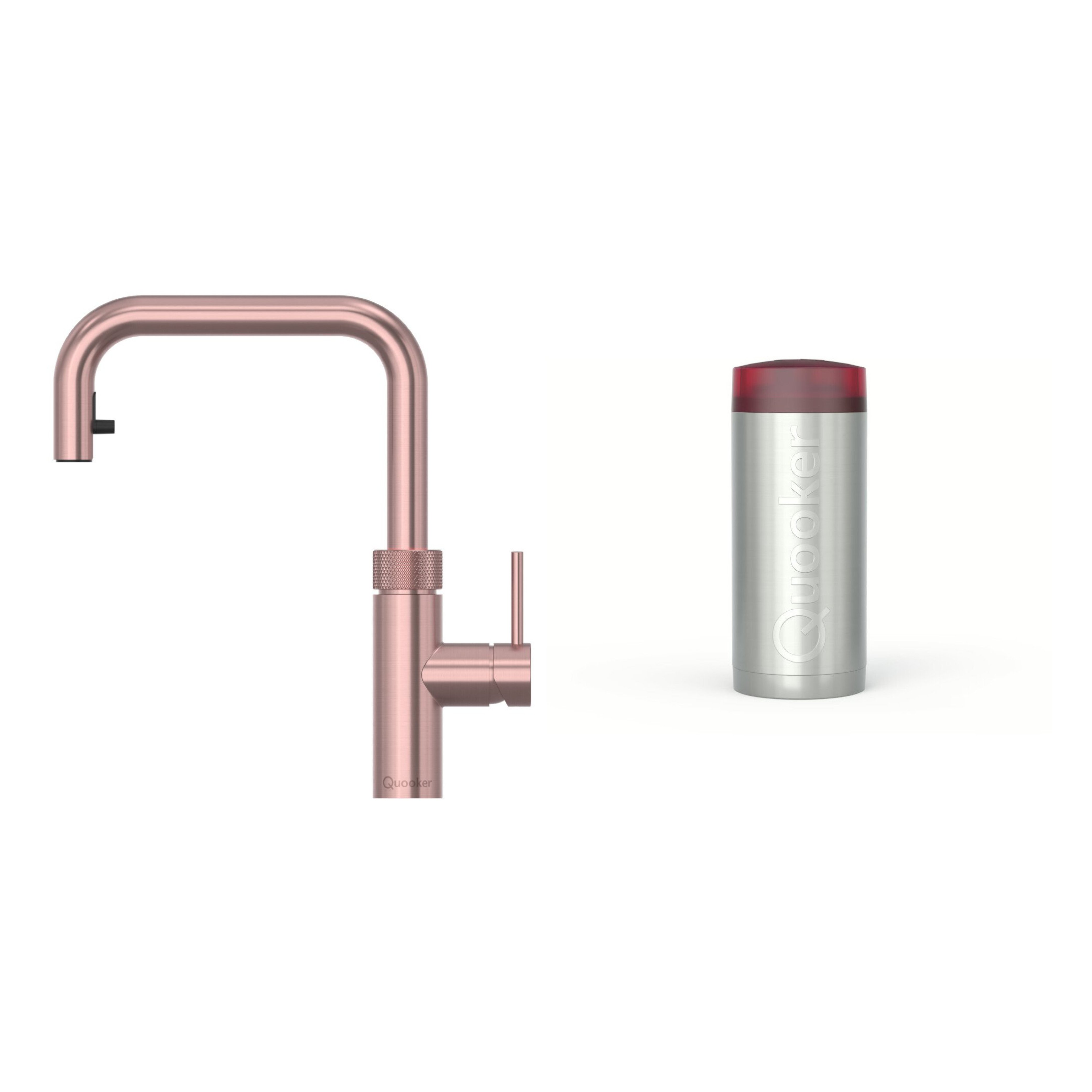 Quooker 2.2+XSRCO 3 in 1 Flex 2.0 Square Tap with COMBI+ Tank, Rose Copper