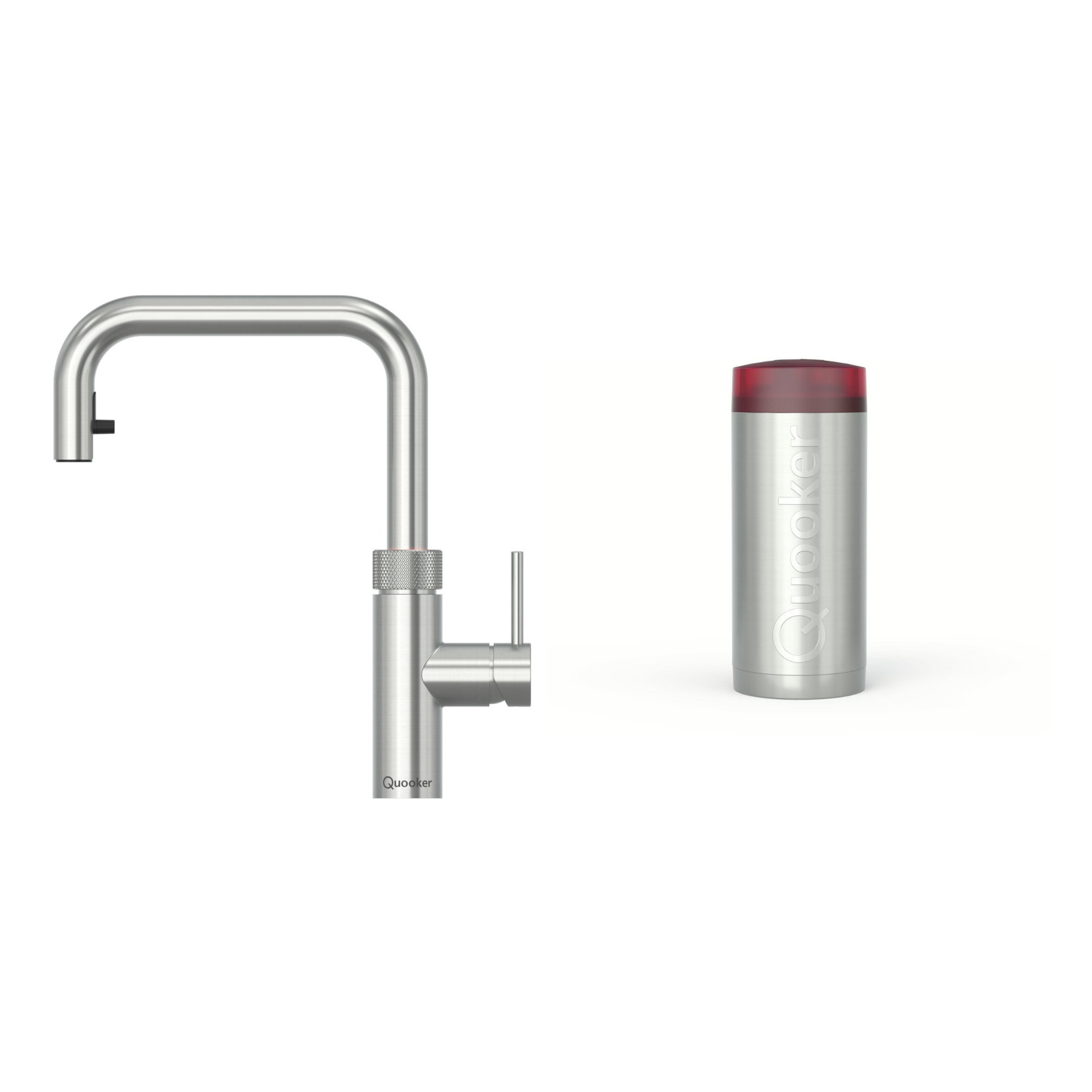 Quooker 2.2+XSRVS 3 in 1 Flex 2.0 Square Tap with COMBI+ Tank, Stainless Steel
