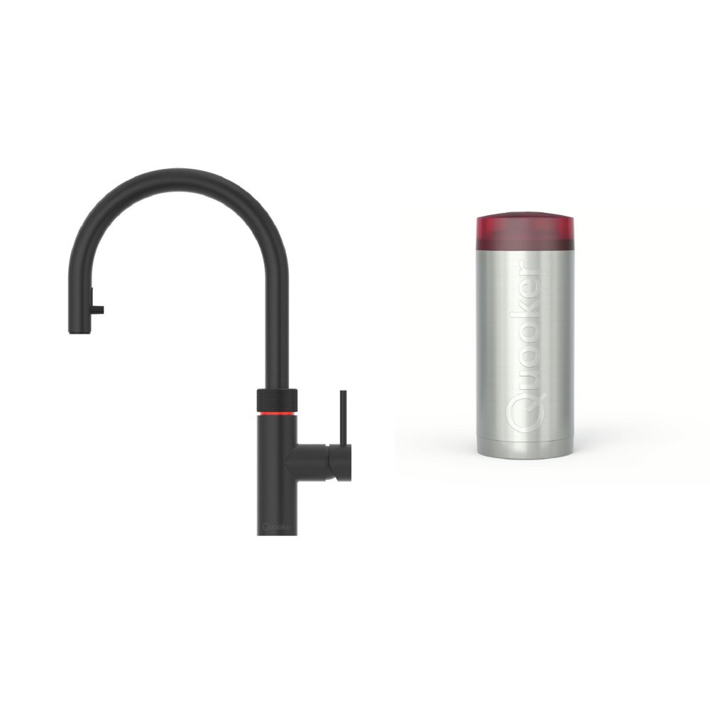 Quooker 2.2+XBLK 3 in 1 Flex Round Tap with COMBI+ Tank, Black