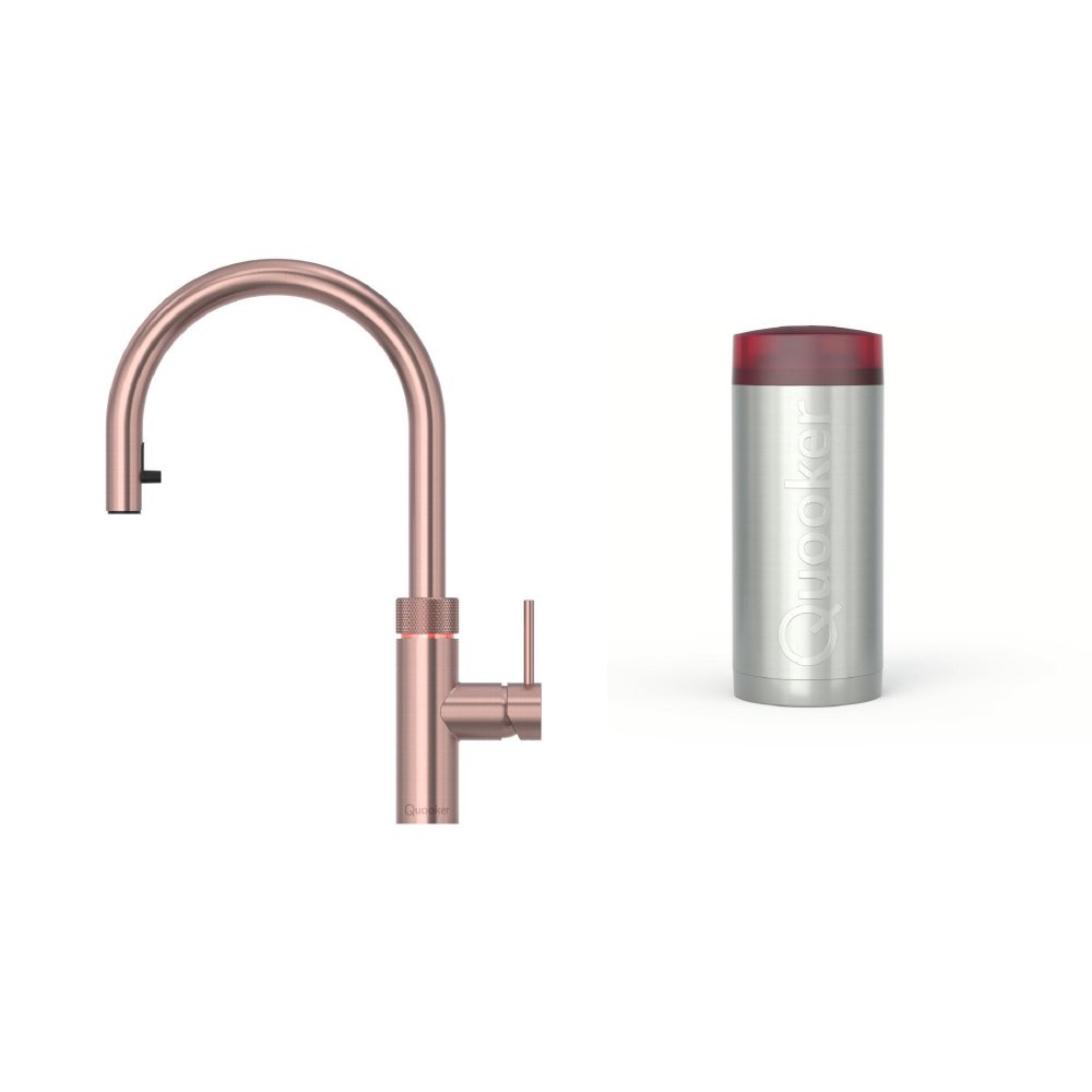 Quooker 2.2+XRCO 3 in 1 Flex Round Tap with COMBI+ Tank, Rose Copper
