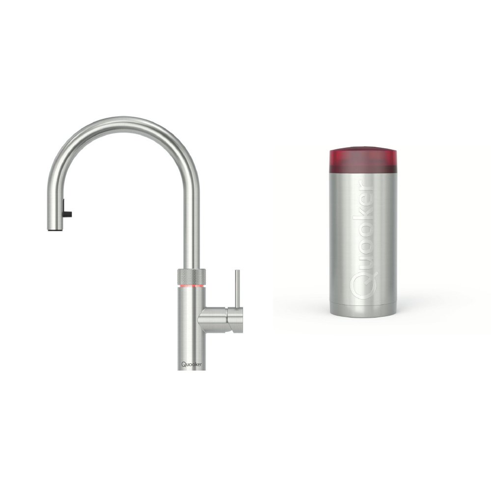 Quooker 2.2+XRVS 3 in 1 Flex Round Tap with COMBI+ Tank, Stainless Steel