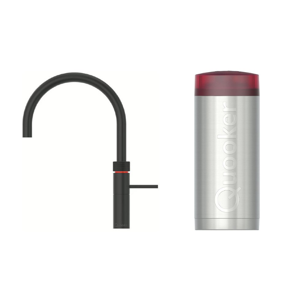 Quooker 2.2FRBLK 3 in 1 Fusion Round Tap with COMBI Tank, Black
