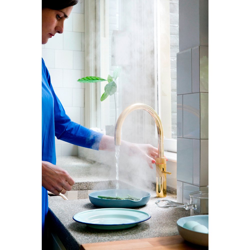 Quooker 2.2FRGLD 3 in 1 Fusion Round Tap with COMBI Tank, Gold