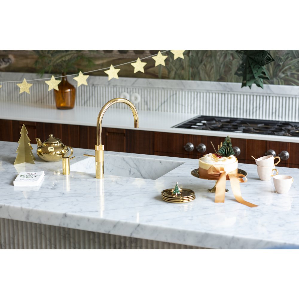 Quooker 2.2FRGLD 3 in 1 Fusion Round Tap with COMBI Tank, Gold