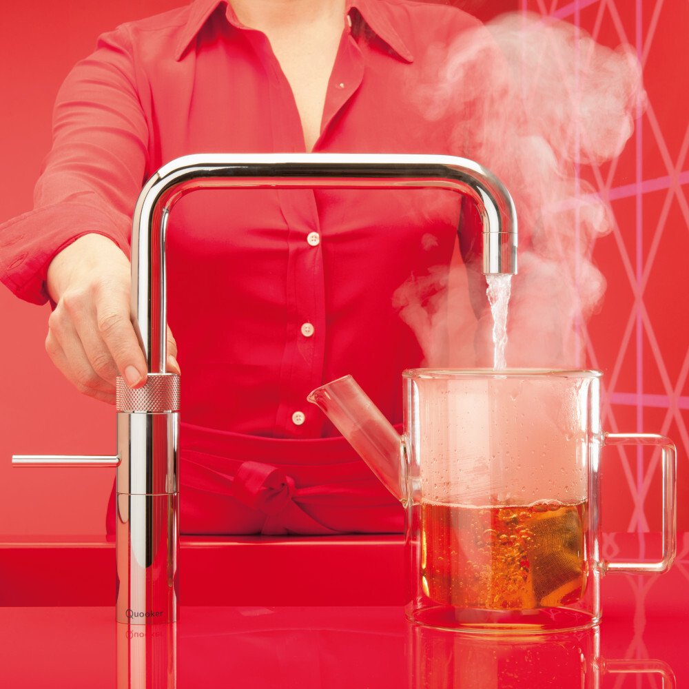 Quooker 2.2FSCHR 3 in 1 Fusion Square Tap with COMBI Tank, Chrome