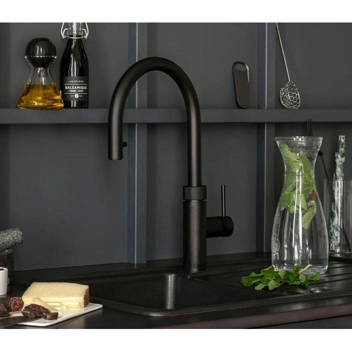 Quooker 2.2XBLK 3 in 1 Flex Round Tap with COMBI Tank, Black