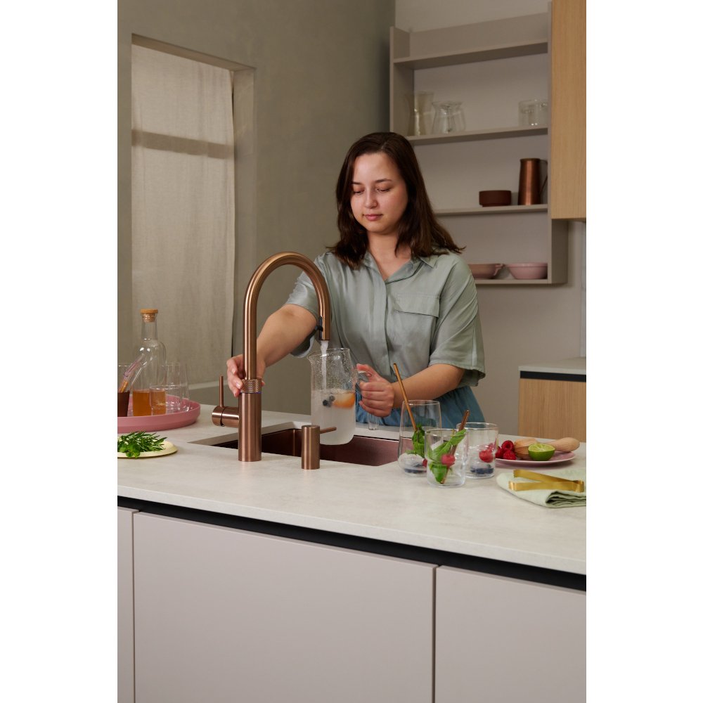 Quooker 2.2XRCO 3 in 1 Flex Round Tap with COMBI Tank, Rose Copper
