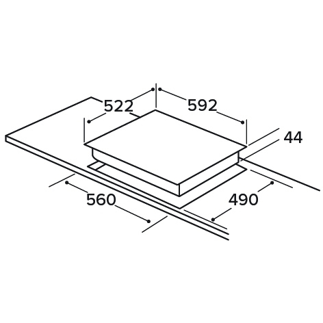 CDA HN6860FR 59cm Induction Hob, Black