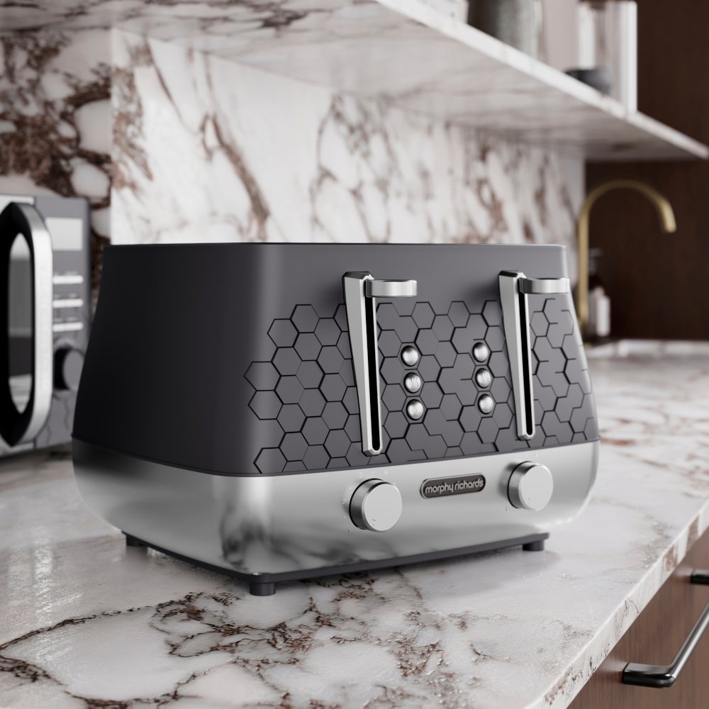 Morphy Richards 243020 Toaster, 4 Slice, Black