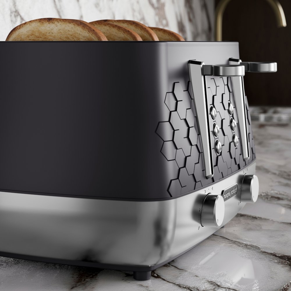 Morphy Richards 243020 Toaster, 4 Slice, Black