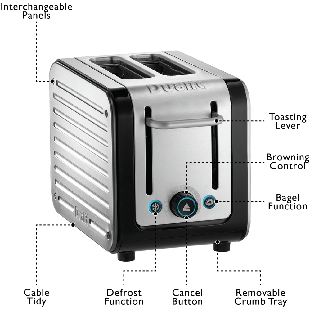 Dualit 26505 Architect Toaster, 2 Slice, Black