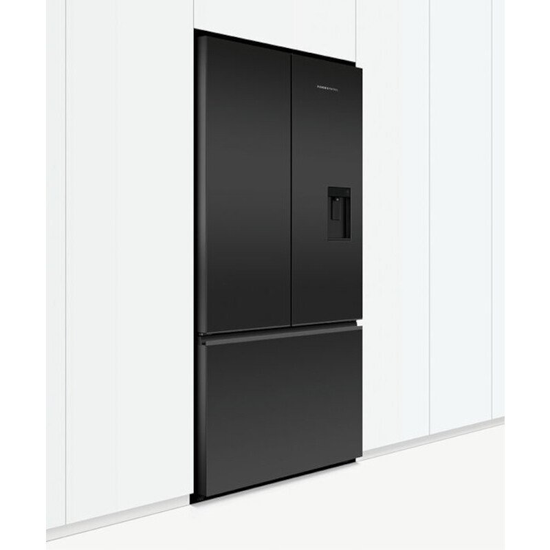 Fisher & Paykel RF540AZUB6 Series 7 American Fridge Freezer,  Plumbed, Black, E Rated