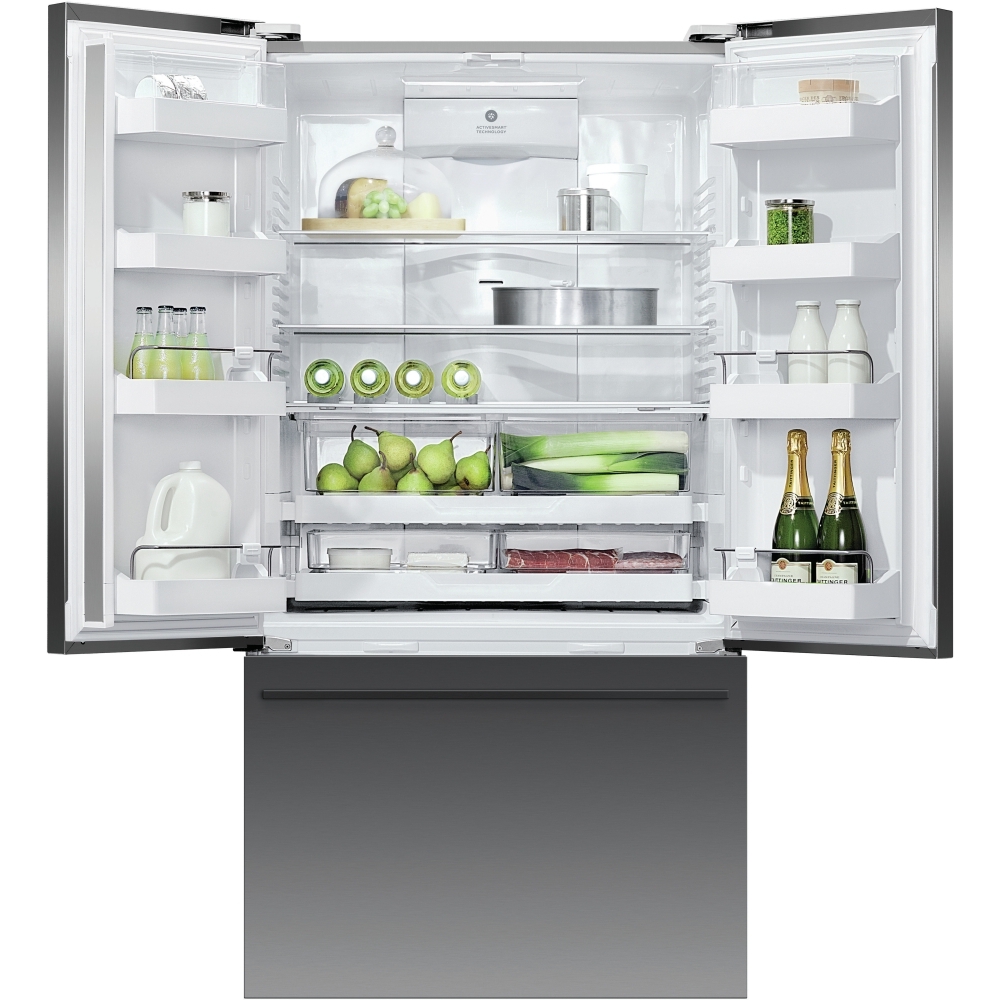 Fisher & Paykel RF540ADUB7 Series 7 American Fridge Freezer, Black Stainless Steel, E Rated,  Plumbed
