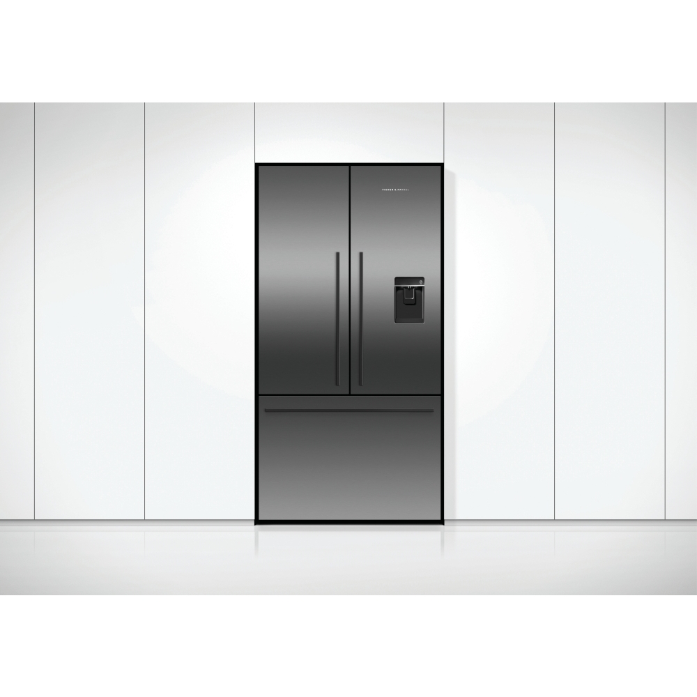 Fisher & Paykel RF540ADUB7 Series 7 American Fridge Freezer, Black Stainless Steel, E Rated,  Plumbed