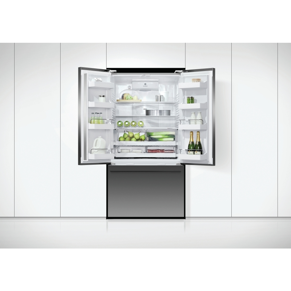 Fisher & Paykel RF540ADUB7 Series 7 American Fridge Freezer, Black Stainless Steel, E Rated,  Plumbed