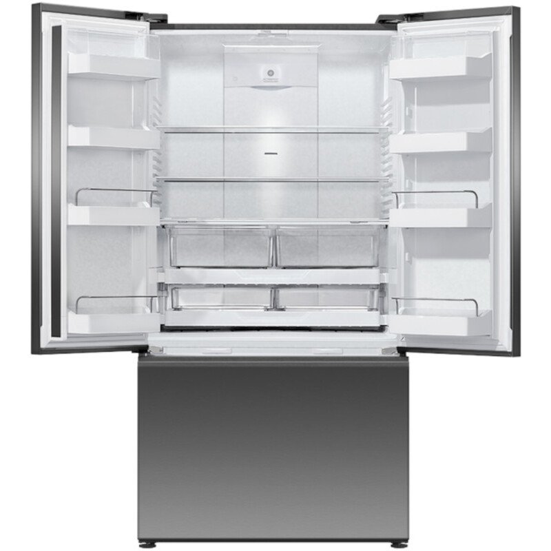 Fisher & Paykel RF540ANUB6 Series 7 American Fridge Freezer, Black Stainless Steel,  Plumbed, E Rated