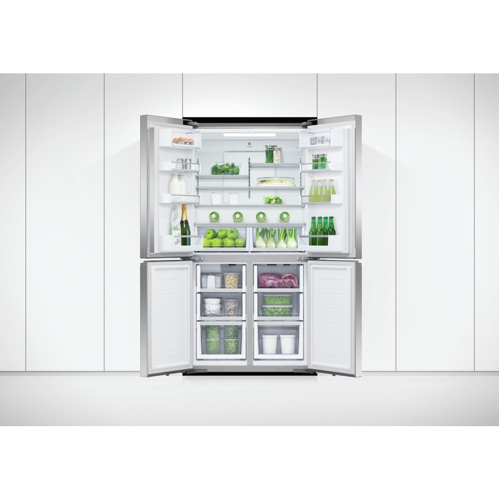 Fisher & Paykel RF605QNUVX1 Series 7 Contemporary American Fridge Freezer, Stainless Steel, E Rated,  Plumbed