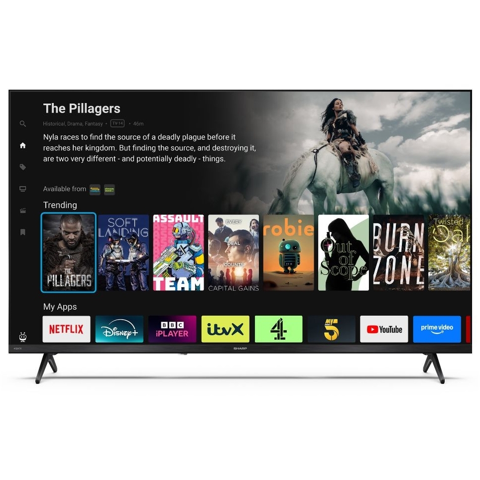 Sharp 2T-C40HE3245KB 40" QLED Smart Television, Full HD, Black, E Rated