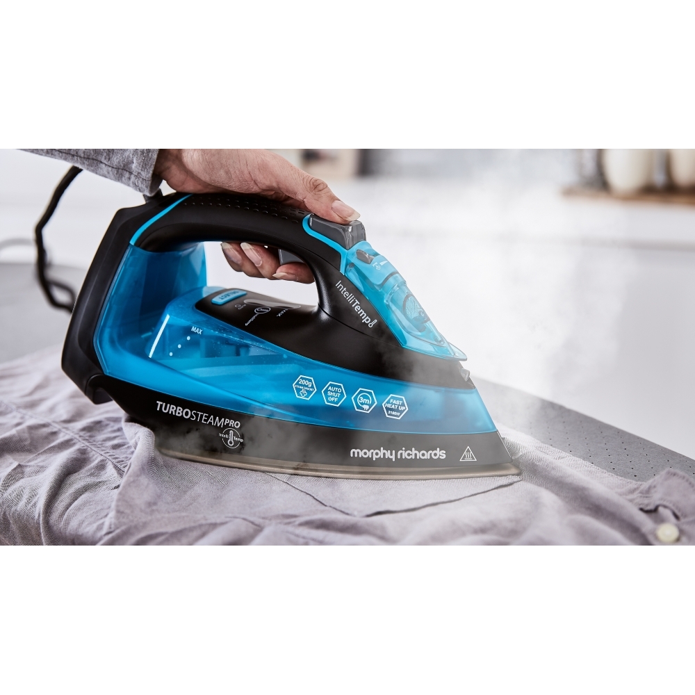 Morphy Richards 303210 Turbosteam 3100W Pro Digital Intellitemp Iron, Blue